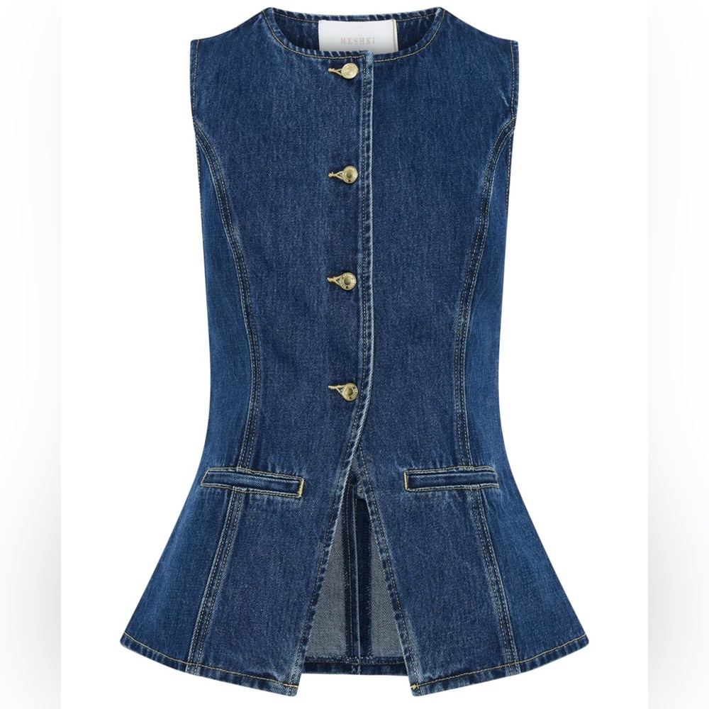 Meshki Blue Denim Sleeveless Top